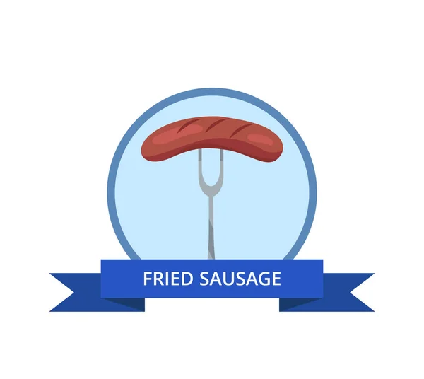 Bratwurst-Logo mit traditionellem deutschen Imbiss — Stockvektor