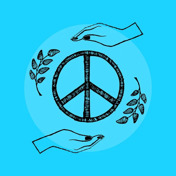 International Peace Day Vector Illustration on Blue — Stock Vector