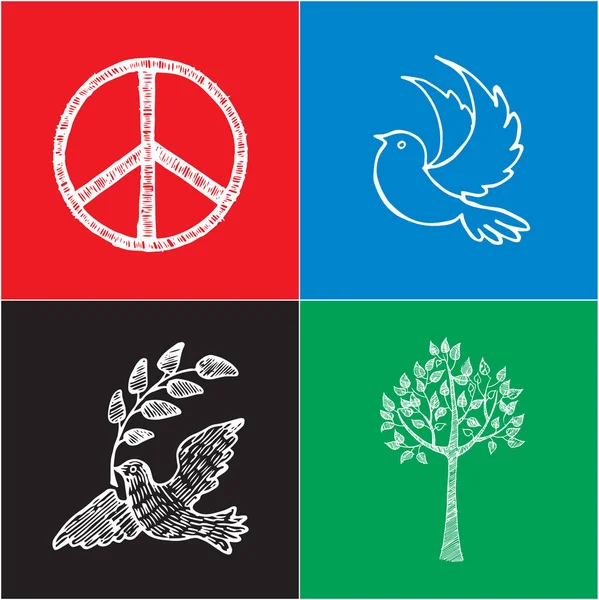 国际和平日的彩色海报集 — 图库矢量图片