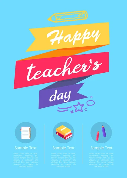 Happy Teachers Day Illustration vectorielle colorée — Image vectorielle