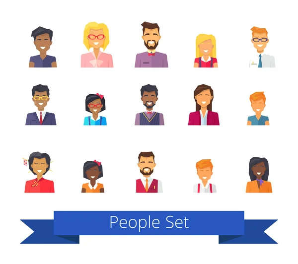 People Set of Icons Vector Illustration on White — Stock Vector