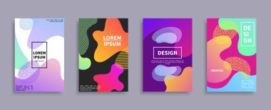 Dört yaratıcı tasarım kapakları vektör çizim