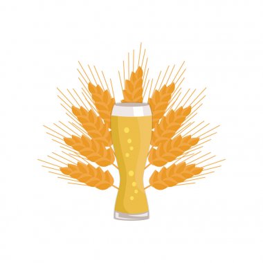 Weizen bardak bira beyaz arka plan üzerinde izole