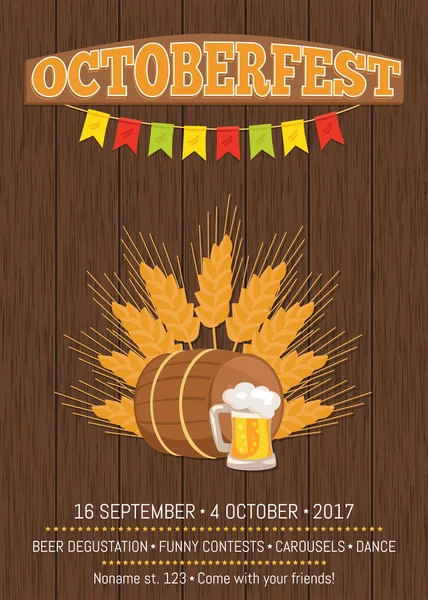 Oktoberfest promotie-Poster vectorillustratie — Stockvector