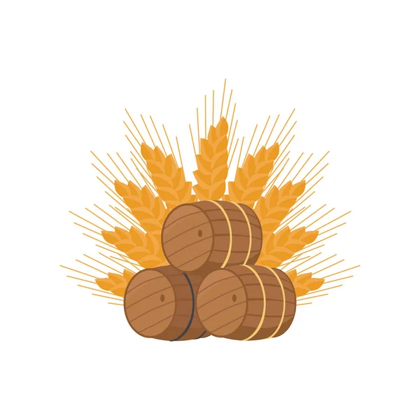 Illustration vectorielle des fûts de bière à la fête d'octobre — Image vectorielle