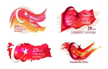 Cumhuriyeti gün Türkiye'de 29 Ekim vektör çizim