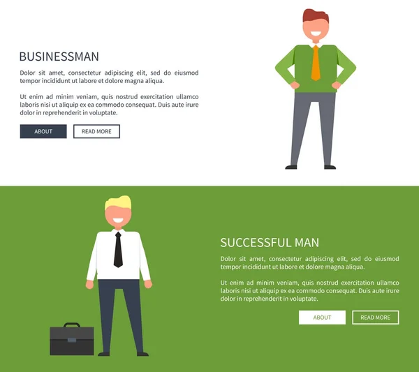 Επιχειρηματίας και επιτυχημένος άνδρας εικονογράφηση διάνυσμα — Διανυσματικό Αρχείο