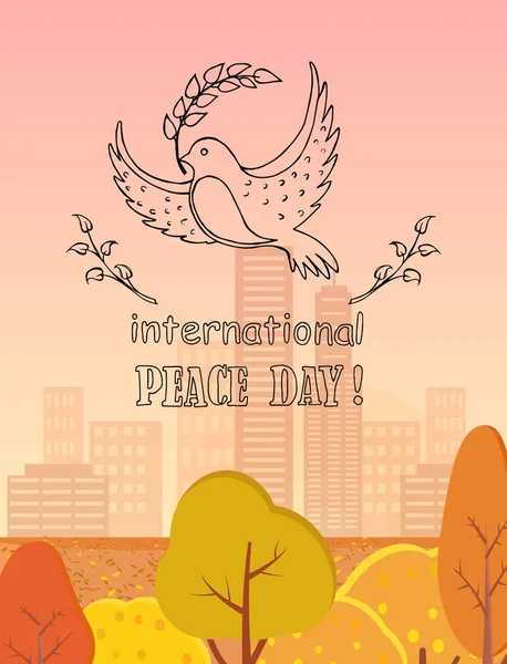 International Peace Day Vector Illustration Logo — Stock Vector