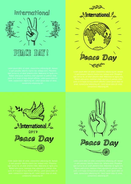 Plakate zum Weltfriedenstag — Stockvektor