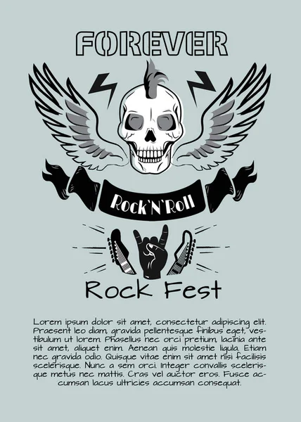 Rock n Roll Fest siempre Vector ilustración — Vector de stock