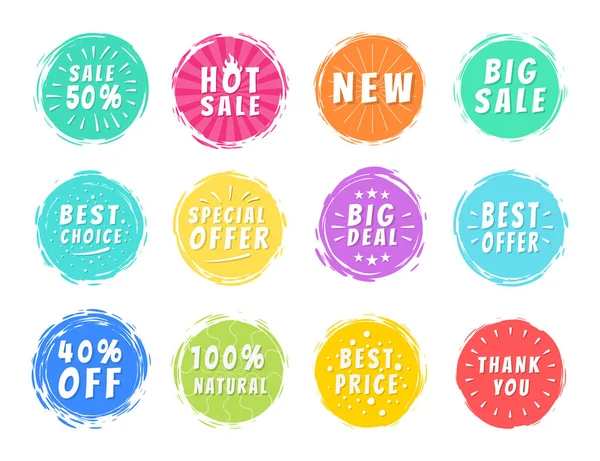 Conjunto de ofertas especiales de iconos de colores en blanco — Vector de stock