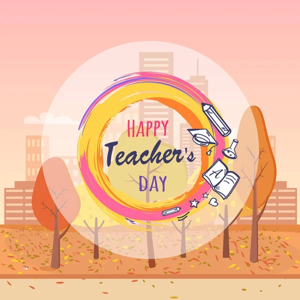 Happy Teacher s Day Wish Vector Illustration — Stock Vector