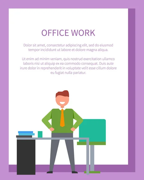 Office iş Poster başarı iş afiş — Stok Vektör