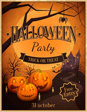 Cadılar Bayramı partisi hüner ya da muamele etmek vektör çizim