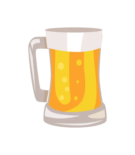 Mug of Light Beer Vector Illustration Terisolasi - Stok Vektor