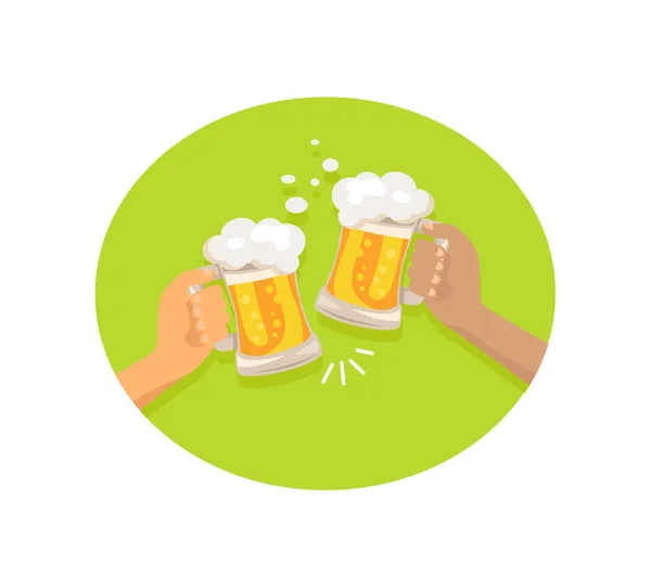 Amigos bebiendo cerveza mostrada en la ilustración vectorial — Vector de stock
