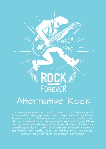 Alternatieve rockmuziek voor altijd Vector Illustratie — Stockvector