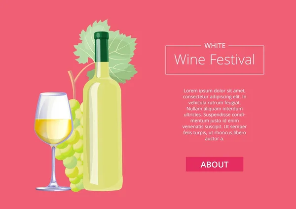 Festival del Vino Blanco Ilustración vectorial sobre el vino tinto — Vector de stock