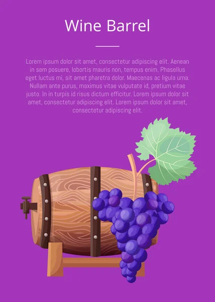 Wine Barrel, Texto e Título Vector Ilustração —  Vetores de Stock