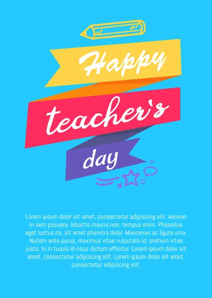 Happy Literacy Day Affiche sur fond bleu Texte — Image vectorielle