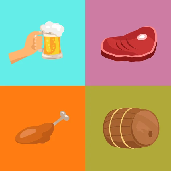 Four Images at Octoberfest Vector Illustration — Stock Vector