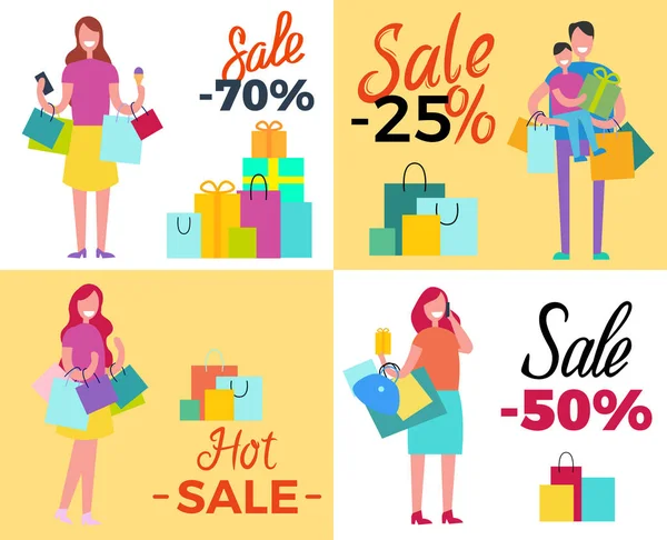 Conjunto de propuestas de venta Vector Ilustración — Vector de stock