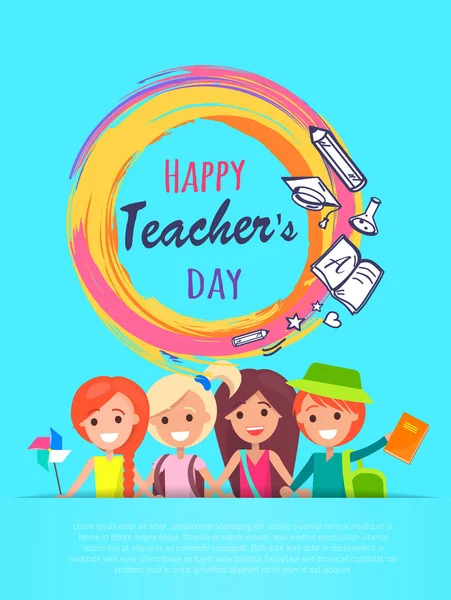 Happy Teachers Day Banner Vector Illustration