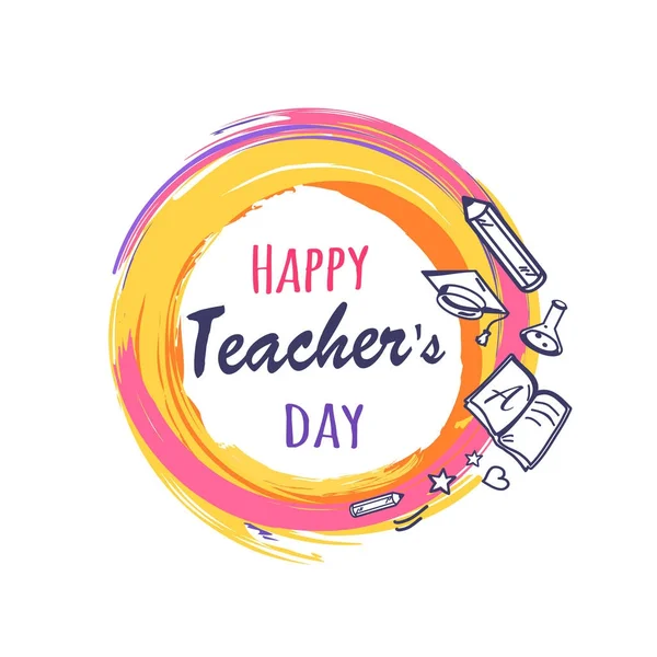 Ilustracja wektorowa plakat dzień szczęśliwy nauczycieli — Wektor stockowy