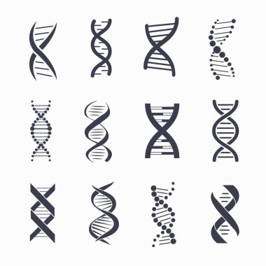DNA'sı farklı simgeler vektör çizim ayarla