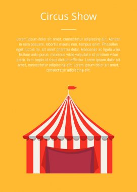 Sirk gösterisi afiş ile çizgili çadır vektör Poster