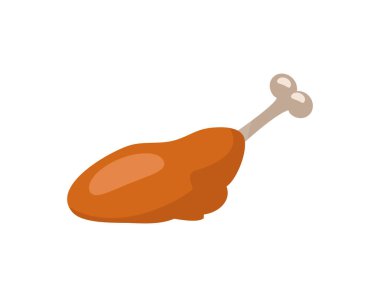 Tavuk bacağı vektör çizim üzerinde beyaz izole.