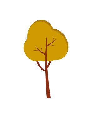 Sonbahar ağaç vektör çizim üzerinde beyaz izole