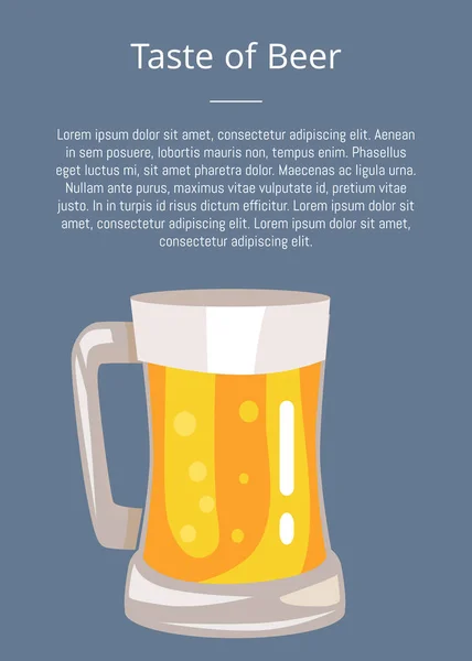 Давайте выпьем пивной плакат с текстом и кружкой напитка — стоковый вектор