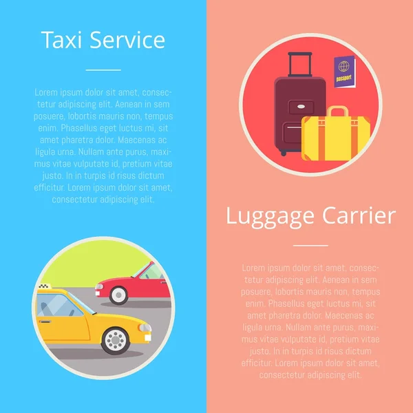 Taxidienst Gepäckträger Vektor Illustration — Stockvektor