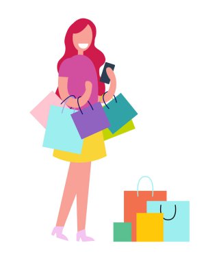 Erkek çanta vektör çizim Shopping