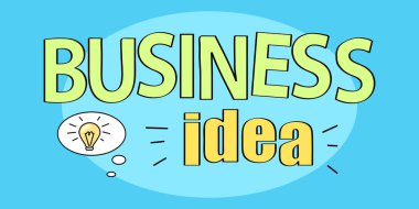 İş fikri başlık vektör illüstrasyon mavi