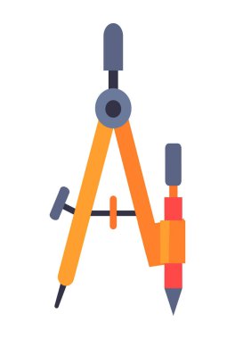 Çift of pergel beyaz illüstrasyon izole