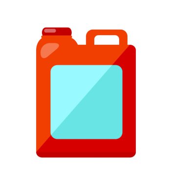 Kırmızı Jerry Can beyaz illüstrasyon izole