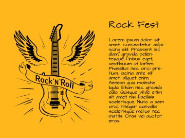 Rock and Roll Fest Poster vektör çizim