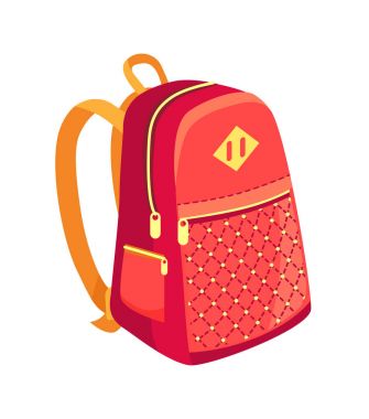 Moda modeli çocuklar sırt çantası bir yandan görünüm