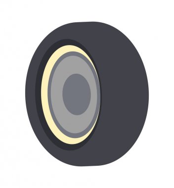 Otobüs jant simge vektör illüstrasyon izole simgesi