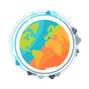 Dünya gezegeni küre simge vektör çizim