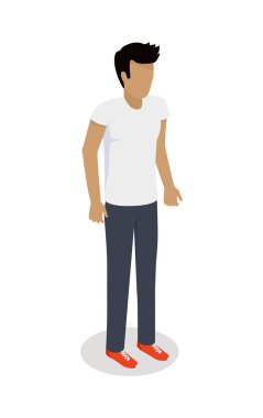Adam karakter vektör simge izometrik projeksiyon