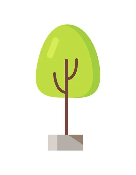 Πράσινο δέντρο σε γλάστρα εικονίδιο διανυσματικά εικονογράφηση — Διανυσματικό Αρχείο
