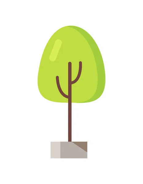 Árbol verde en maceta Icono Vector Ilustración — Vector de stock