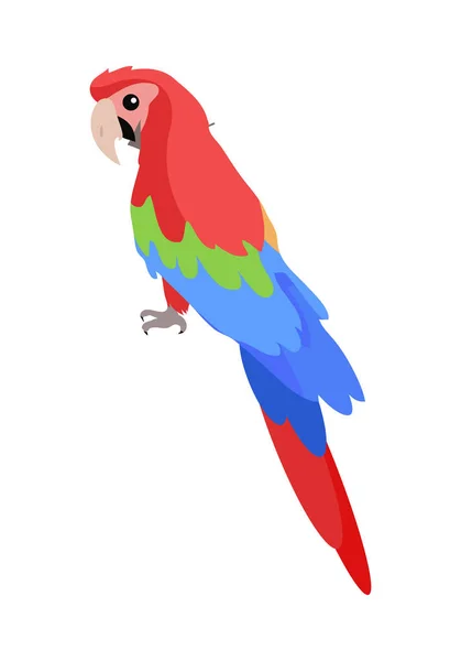 Ara εικονίδιο καρτούν παπαγάλος σε επίπεδη σχεδίαση — Διανυσματικό Αρχείο