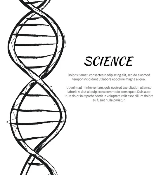 Wissenschaft DNA Code Struktur Symbol Vektor Poster — Stockvektor