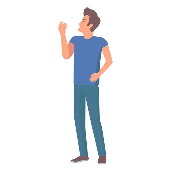 Man in Jeans and Blue T-Shirt Vector Illustration — Stock Vector