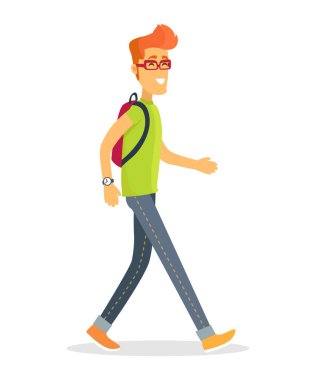 Yaya turist simge vektör çizim çocuk