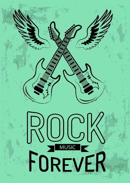 Rock Music Forever Icono Vector Ilustración — Vector de stock